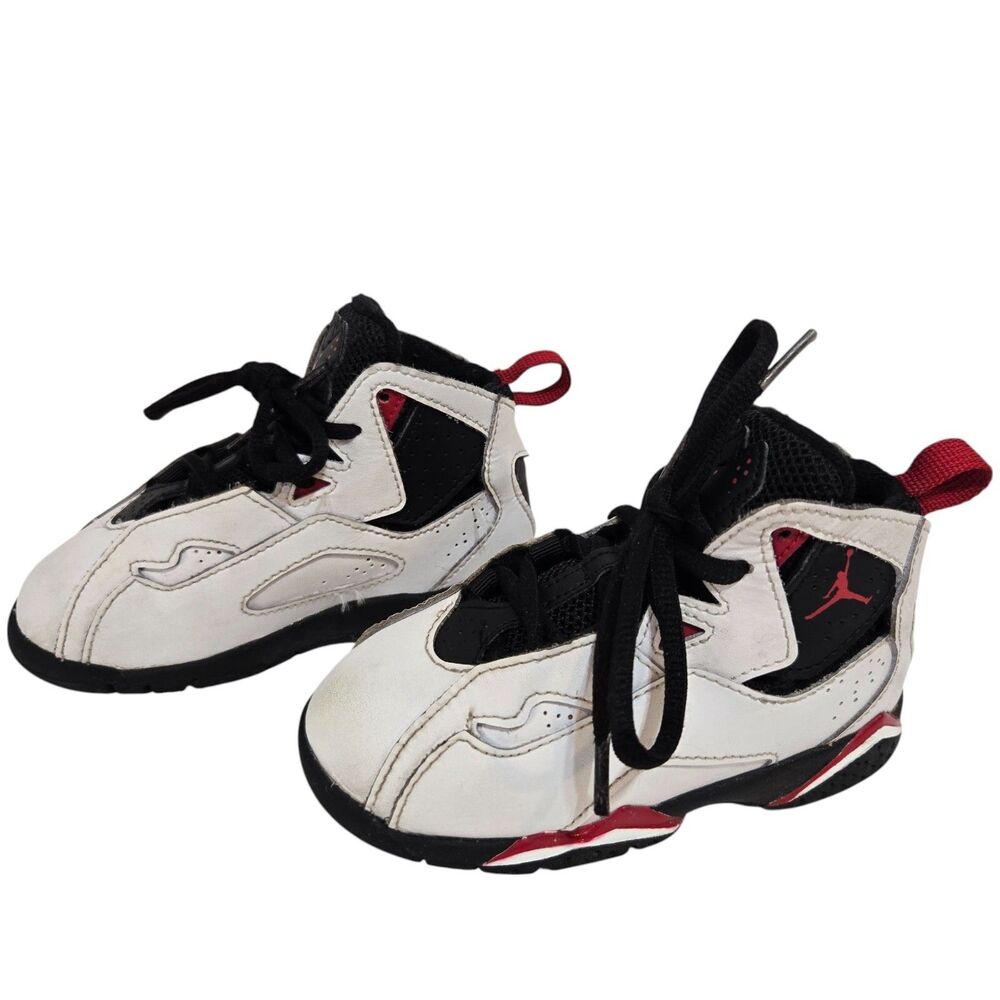Nike Air Jordan True Flight Toddler Sz 8C/25 White black Athletic Shoes Sneakers